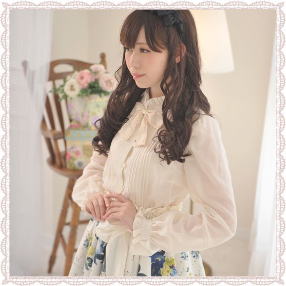 ROSA BIANCA online shop =ピンタックとフリルのコットンシフォン ...