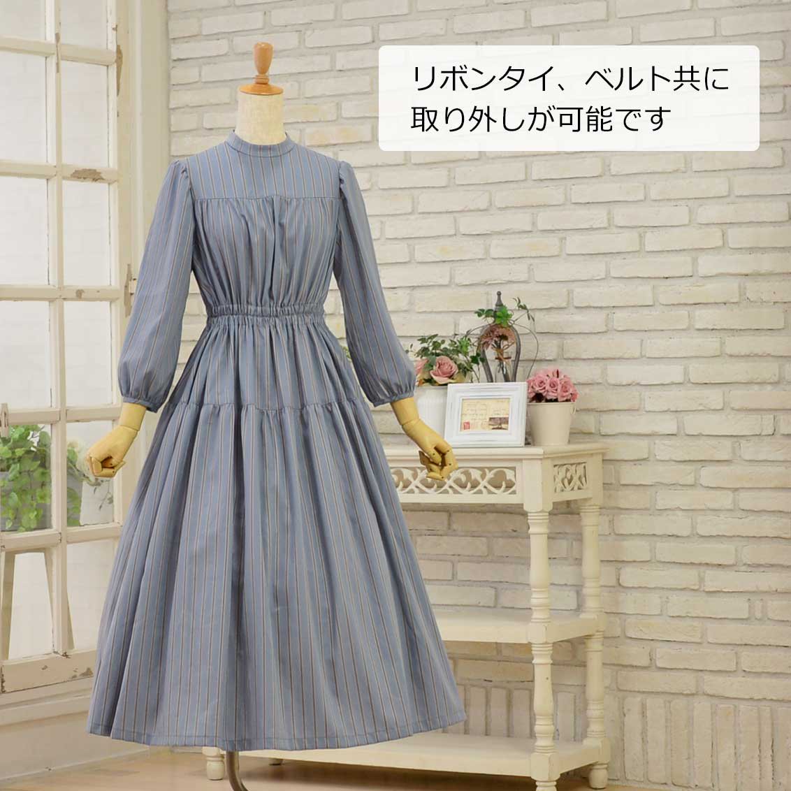 ROSA BIANCA online shop= トラディショナルストライプのワンピース =