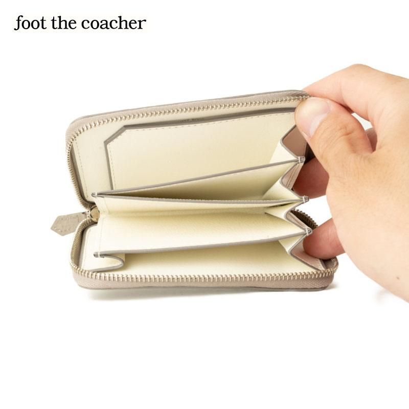 新品 foot the coacher SHORT ZIP WALLET foot the coacher フットザコーチャー SHORT ZIP WALLET-TAUPE/WHITE