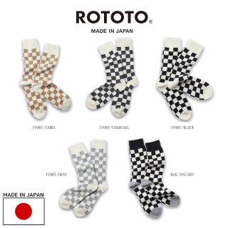ROTOTO ロトト RECYCLE WOOL CHECKERBOARD R1379