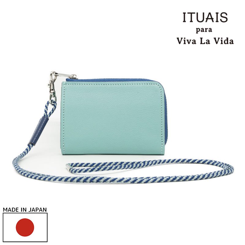 ITUAIS イトゥアイス MONTADO NECK MINI WALLET-TURQUOISE BLUE×BLUE