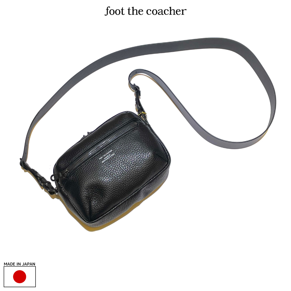 foot the coacher フットザコーチャー LEATHER POUCH（SIZE M）-BLACK