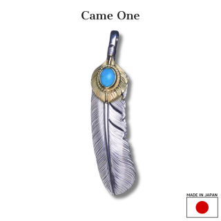 CAME ONE FEATHER LARGE w/K18 heart feather&turquoise #S<img class='new_mark_img2' src='https://img.shop-pro.jp/img/new/icons1.gif' style='border:none;display:inline;margin:0px;padding:0px;width:auto;' />