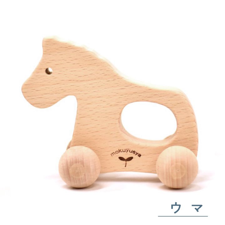 木のおもちゃ　アヒル列車動物パズル　セット
