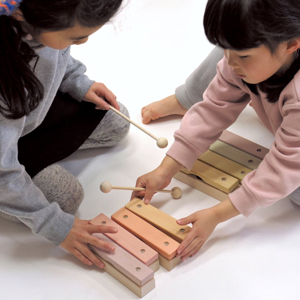 日本に 【未使用】虹色木琴 グッド・トイ賞 国産 知育玩具 おもちゃ