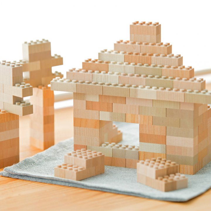 【まとめ売り196pcs】木製レゴ もくロック MOKULOCK