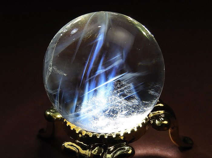 59.5㍉　299g 天然石　水晶球 エンジェルラダークオーツ　綺麗な青光