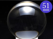 【鑑別書付属】日本製無垢水晶玉｜51.3mm　5A｜左水晶｜ブラジル産天然スパイラル水晶