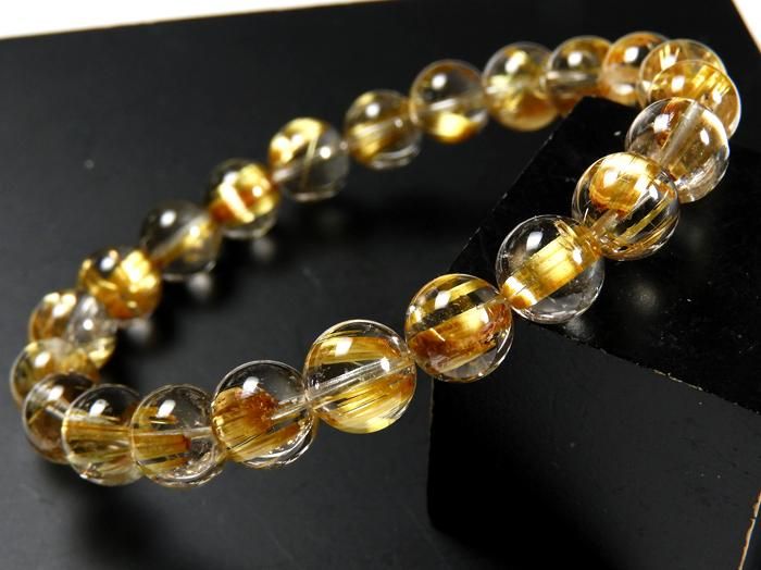 タイチンルチル ブレスレット 9mm rutilelated quartz bracelet ルチル ...