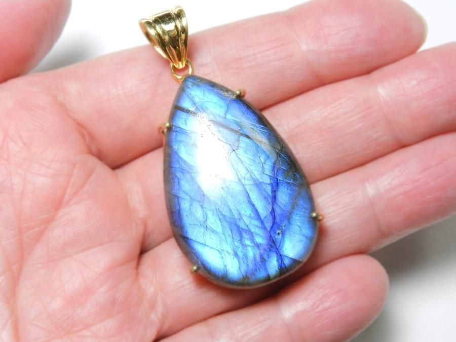 ラブラドライト18KGPペンダントトップ｜Crysterra