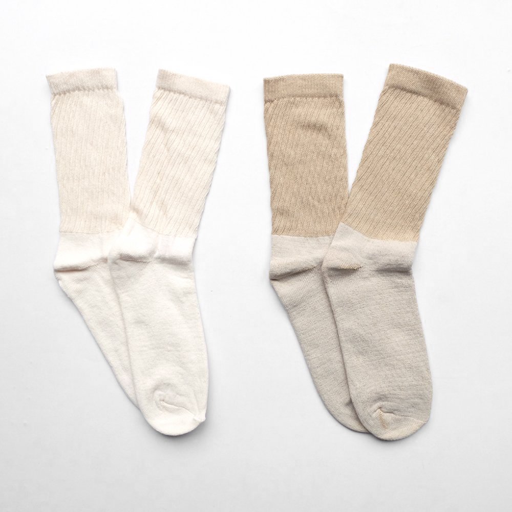 SUNSHINE + CLOUD / 3P ORGANIC SOCKS レギュラー - くるみの木