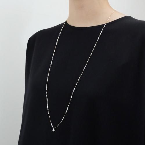mikia / ͥå쥹 red diamondkeshi pearl long necklace