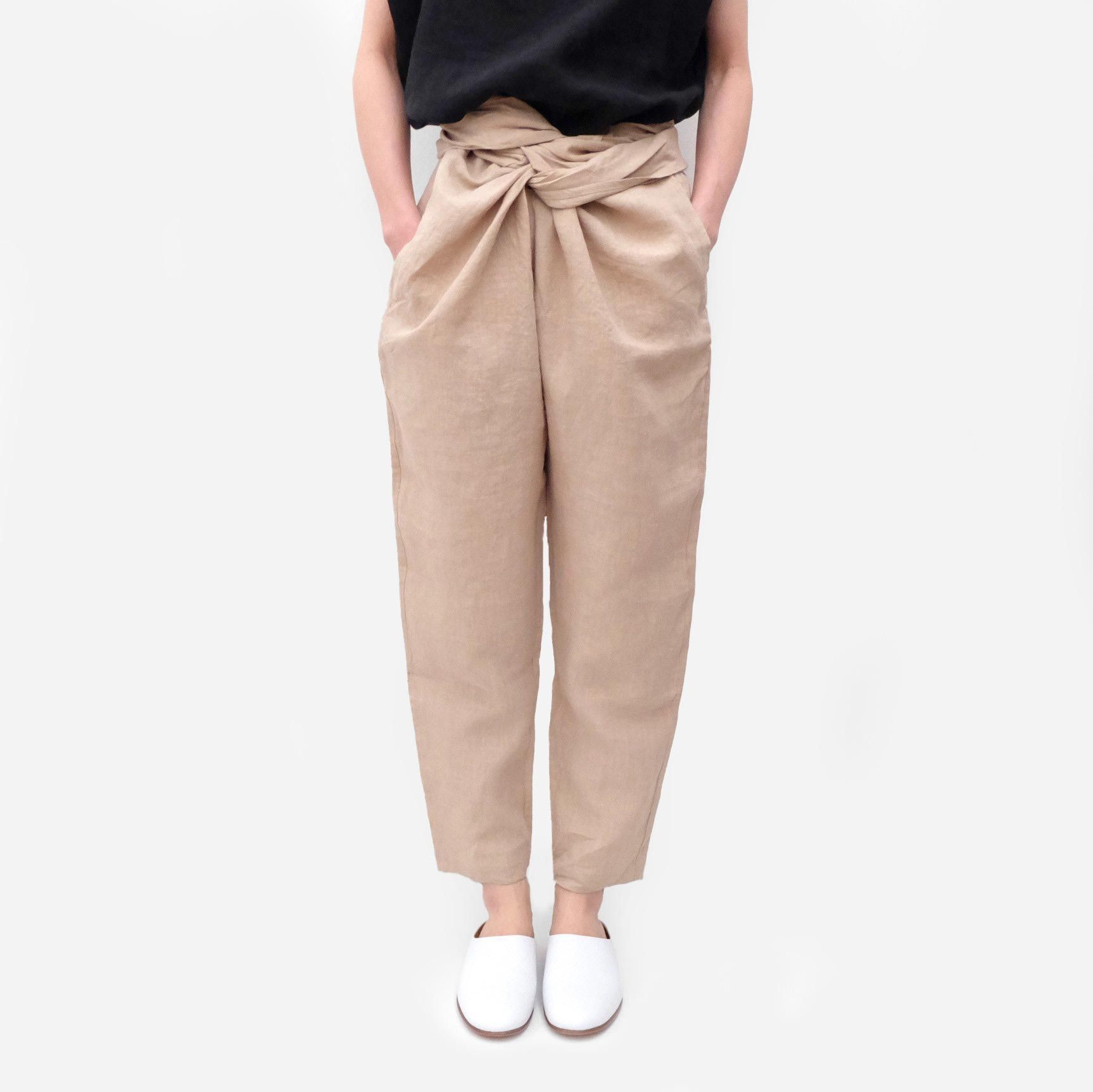 COSMIC WONDER / High count linen slim wrapped pants 【17CW11117】 - くるみの木