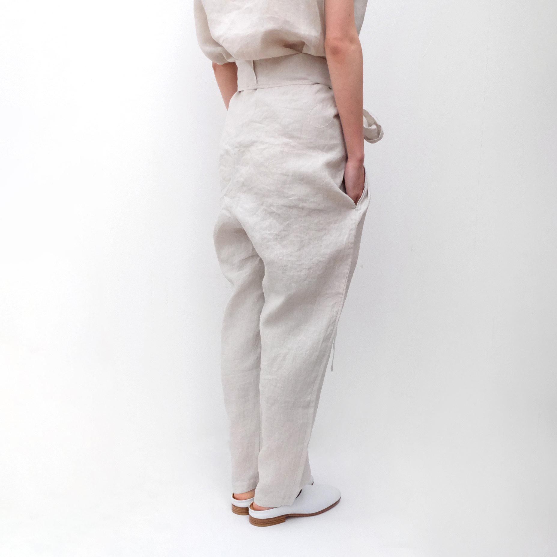 COSMIC WONDER / High count linen slim wrapped pants 【17CW11117】 - くるみの木