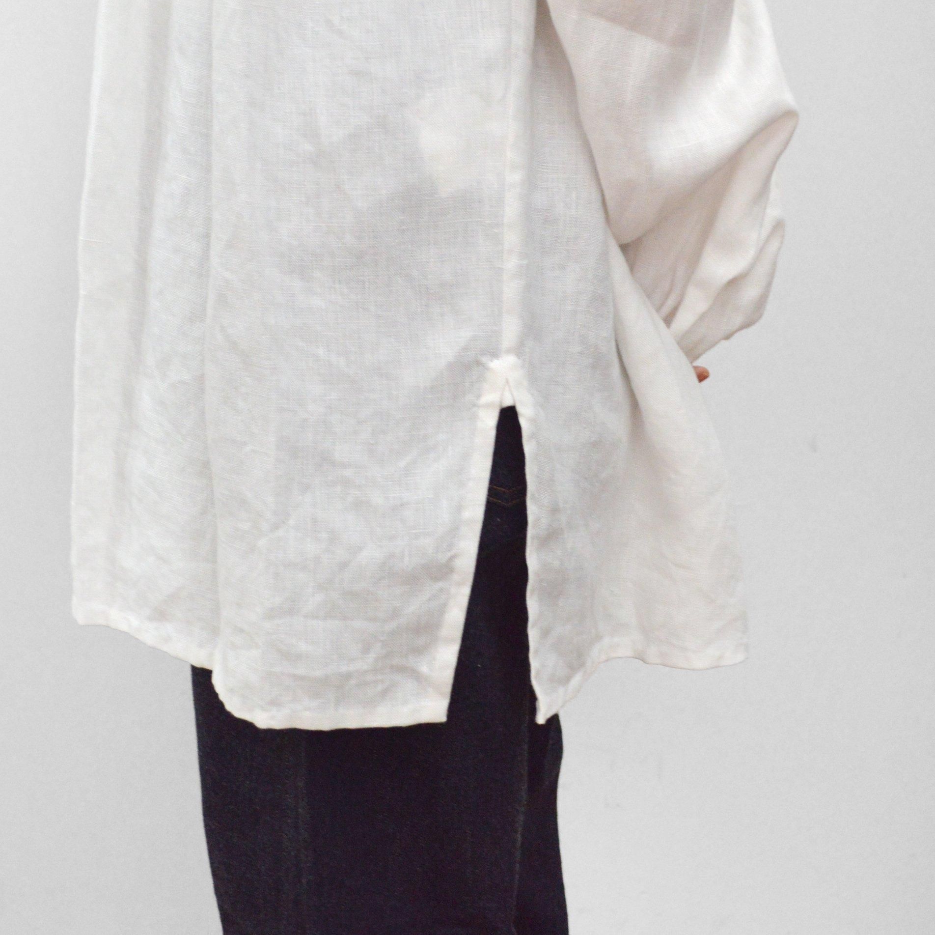 希少❋YAECA WRITE ヤエカ コットンラミー ギャザー ブラウス M 希少❋YAECA WRITE ヤエカ コットンラミー ギャザー ブラウス M