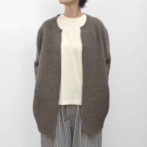 ANSPINNEN / Crew neck Waffle Cardigan ANS-WK0093