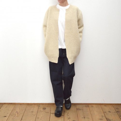 ANSPINNEN / Crew neck Waffle Cardigan ANS-WK0093