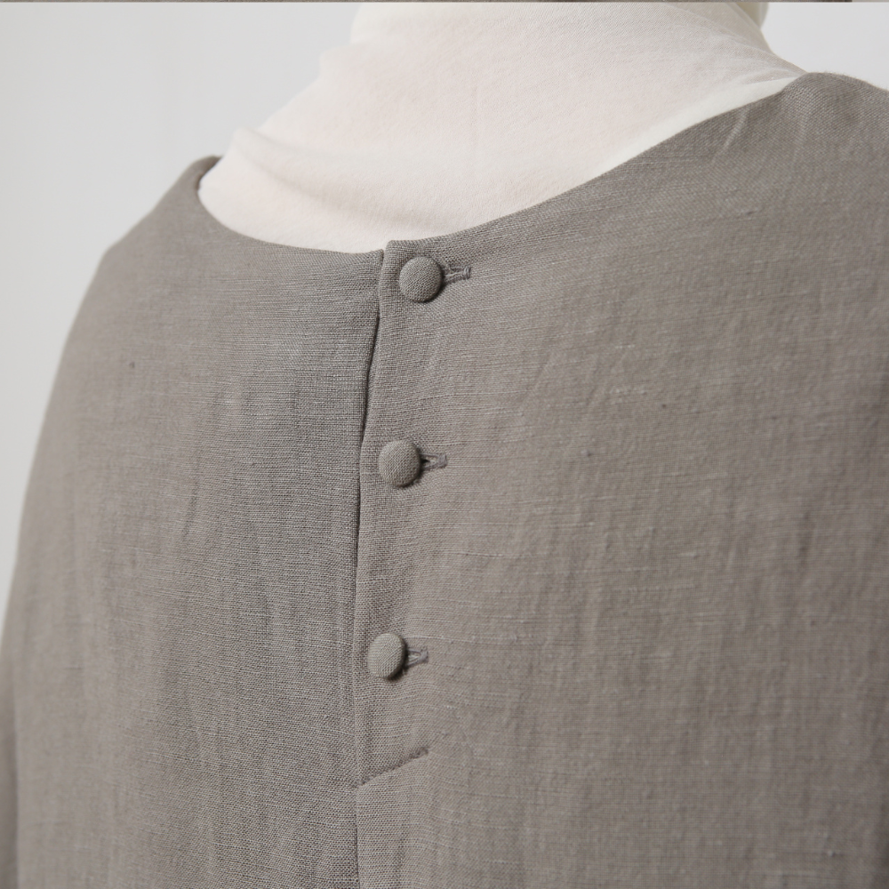 COSMIC WONDER / Old linen viscose canvas dress 【22CW17337