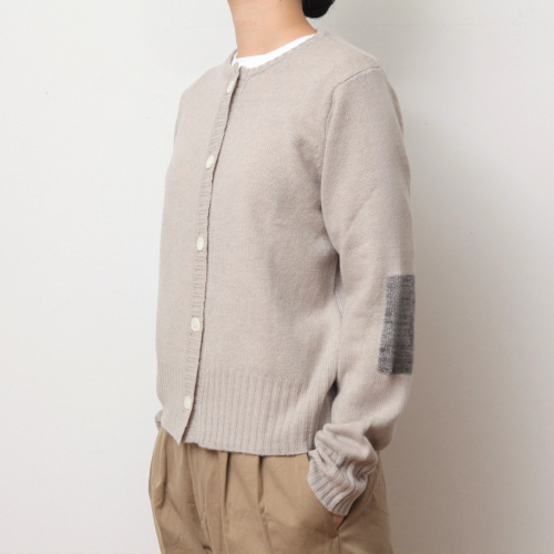 eleven2nd / Elbow Patch Round Neck Cardigan e2W-1097