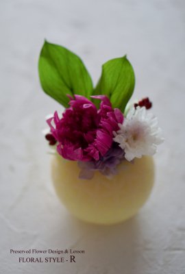 【2個セット】輪菊とことね菊のキャンドルアレンジメント（LEDライト）の商品画像