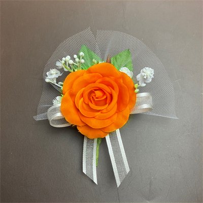 淡いオレンジ薔薇コサージュ付きミラー - dzhistory.com