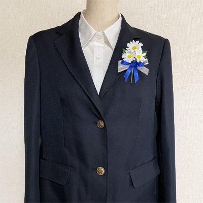 スモールデイジー×3輪(完成品) ロイヤルブルー - 卒業式 入学式