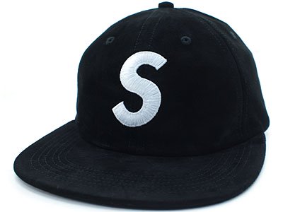 Supreme 'Suede S Logo 6 Panel Cap'キャップ スエード S ロゴ 黒 