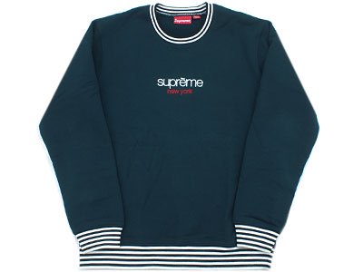 Supreme 'Classic Logo Striped Rib Crewneck'クルーネック