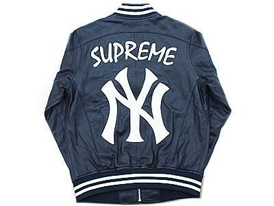 Supreme×New York Yankees ''47 Brand Leather Varsity Jacket
