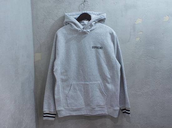 Supreme striped clearance cuff hooded sweatshirt