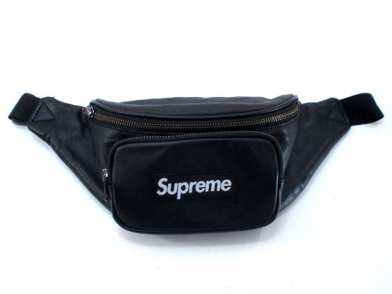 Supreme `Leather Waist Bag'レザー ウエストバッグ 黒 ブラック