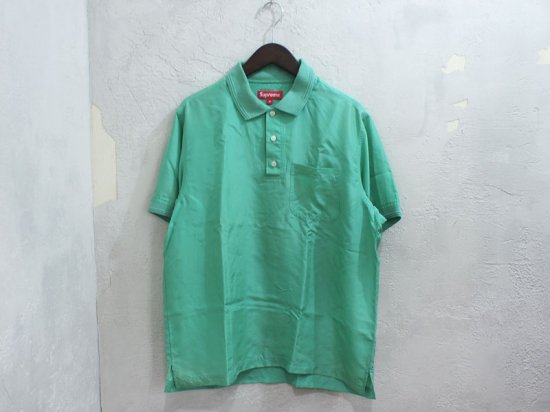 Supreme 'Silk Polo'シルク ポロシャツ クラシックロゴ 刺繍 Mint