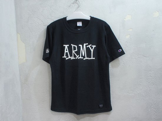 STUSSY×Champion 'ARMY TEE'Tシャツ チャンピオン Reverse Weave 黒 