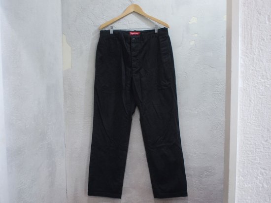 Supreme 'Chino Pant'チノパン コットン パンツ 黒 ブラック 34