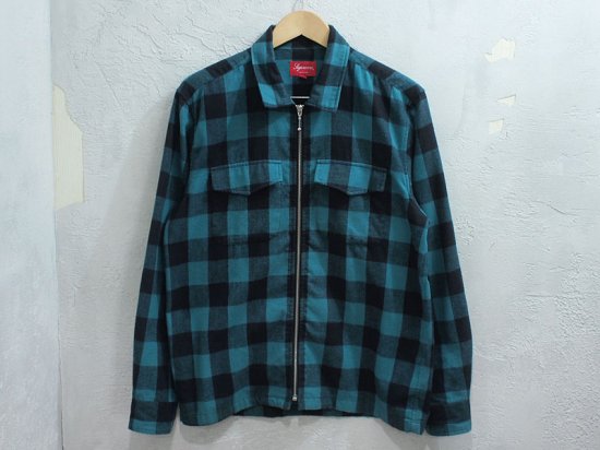 Supreme 'Buffalo Plaid Flannel Zip Shirt'ジップ フランネルシャツ