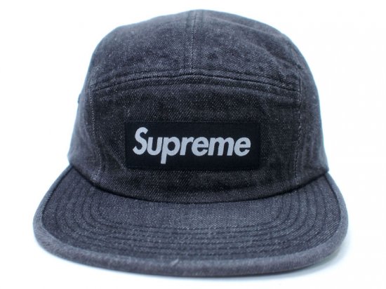 Supreme 'Denim Camp Cap'デニム キャンプキャップ ボックスロゴ 黒