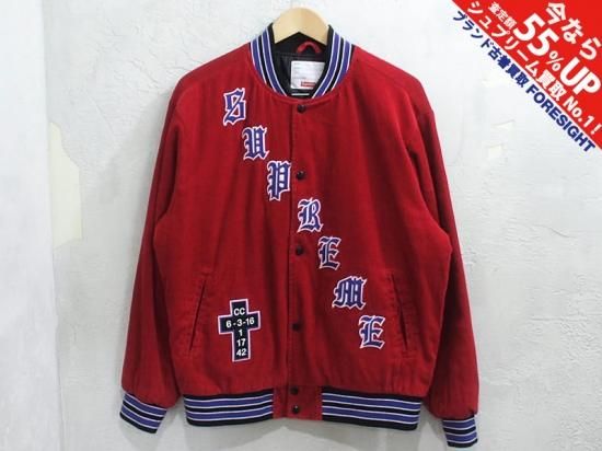 Supreme 'Old English Corduroy Varsity Jacket'バーシティ