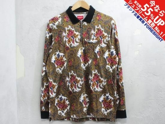 Supreme 'Paisley L/S Polo'長袖 ペイズリーポロシャツ M ハーフジップ ホワイト 白 シュプリーム -  ブランド古着の買取販売フォーサイト オンラインストア