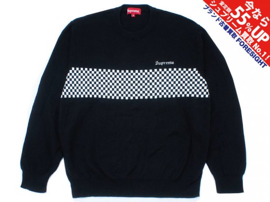 Supreme 'Checkered Panel Crewneck Sweater'クルーネック