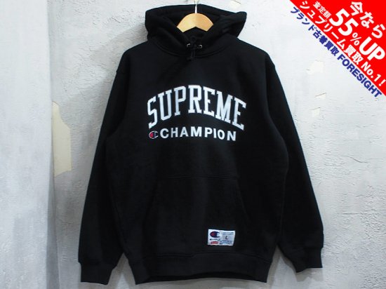 Supreme×Champion 'Hooded Sweatshirt'フーデッドスウェット パーカー プルオーバー シュプリーム 黒 ブラック L  - ブランド古着の買取販売フォーサイト オンラインストア