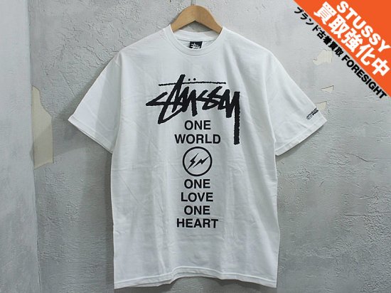 STUSSY×Fragment design 東日本大震災チャリティー 'One World One Heart Tee'Tシャツ ステューシー  フラッグメント M 白 ホワイト - ブランド古着の買取販売フォーサイト オンラインストア