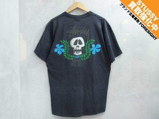 STUSSY 'SKULL FLOWER TEE'Tシャツ スカルフラワー XXL 黒