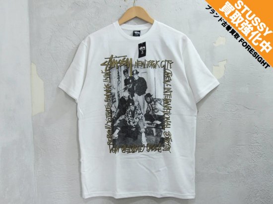 STUSSY 'EAST MEETS WEST TEE'Tシャツ フォト L 白 ホワイト 金