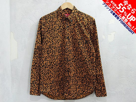 Supreme 'Leopard Shirt'レオパードシャツ イエロー S 豹柄