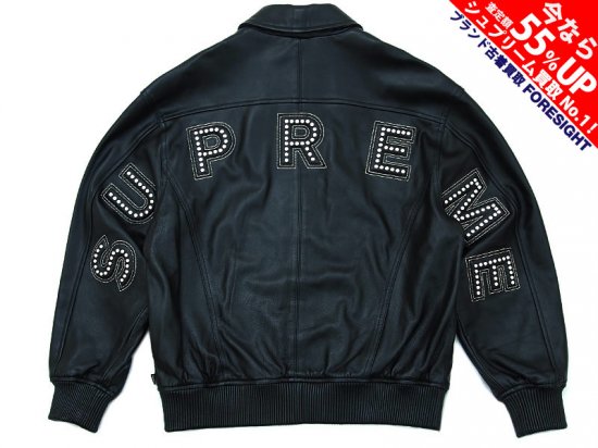 Supreme 'Studded Arc Logo Leather Jacket'レザージャケット