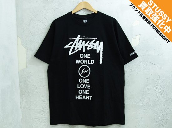 STUSSY×Fragment design 'One World One Heart Tee'Tシャツ チャリティ ステューシー フラグメント L  黒 ブラック - ブランド古着の買取販売フォーサイト オンラインストア