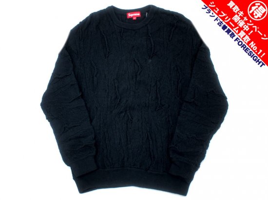 Supreme 'Textured Pattern Sweater'セーター ニット 黒 ブラック M 