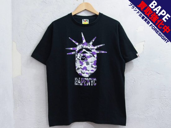 A BATHING APE 'NYC NY CAMO APE HEAD TEE'Tシャツ エイプヘッド 自由