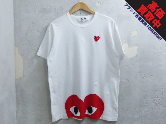 PLAY COMME des GARCONS Tシャツ ハート ワンポイント ハーフプリント