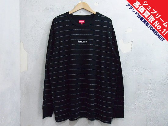 Supreme 'Logo Stripe L/S Top'長袖カットソー Tシャツ ロンT 